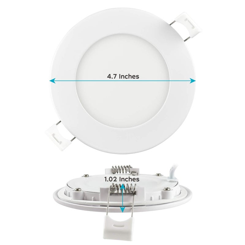 Luxrite 4 Inch Ultra Thin LED Recessed Light with Junction Box, 10W, CCT Color Selectable 2700K | 3000K | 3500K | 4000K | 5000K, Dimmable Wafer Lights, 750 Lumens, ETL & Energy Star, IC Rated (4 Pack) - Image 5